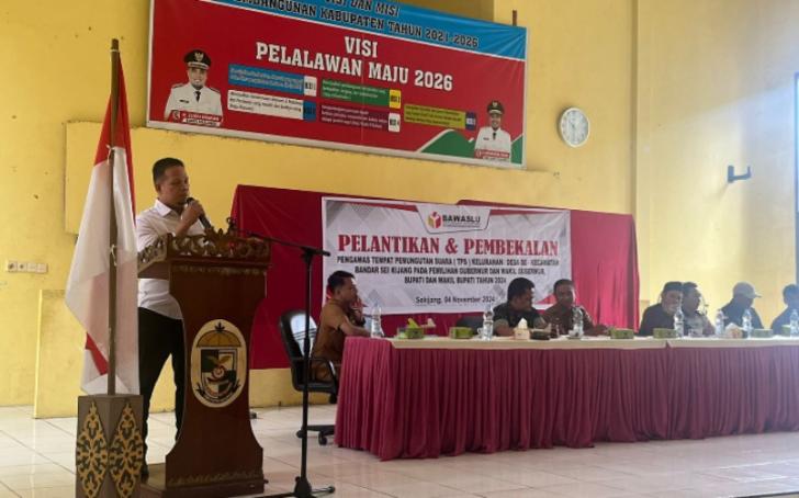 Aipda Jamal Sampaikan Situasi Kamtibmas di Acara Pelantikan Anggota Pengawas TPS