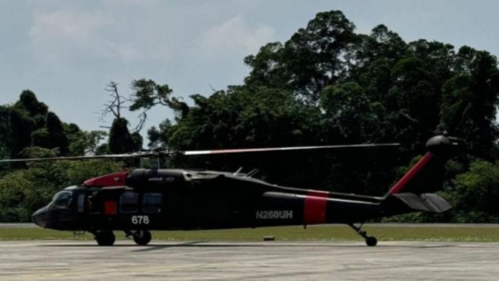 Bantu Pemadaman Api Karhutla, Heli Balck Hawk Mendarat di Riau