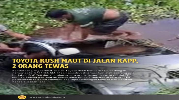 Toyota Rush Maut di Jalan RAPP, 2 Orang Tewas