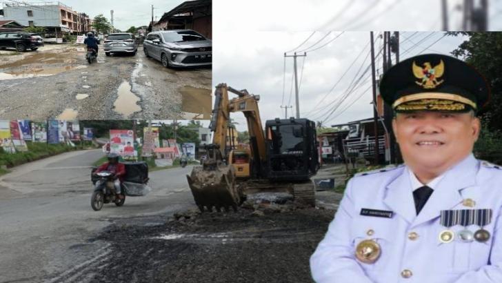 Jalankan Instruksi Pj Gubernur Riau, Ratusan Lubang di Kuansing Diperbaiki
