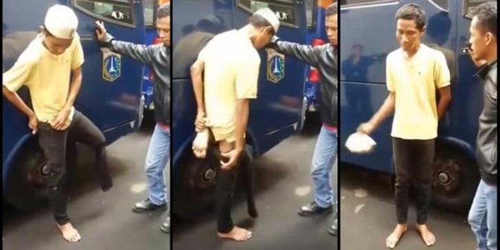 Ini Video Konyol Pengemis yang Ketahuan Pura-pura Kakinya Buntung, Walah!