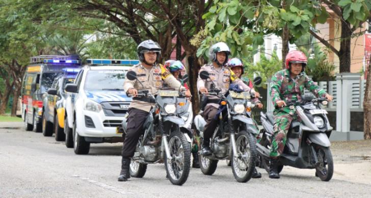 Pengamanan Pelantikan Presiden, Polres Kepulauan Meranti Patroli Skala Besar bersama TNI