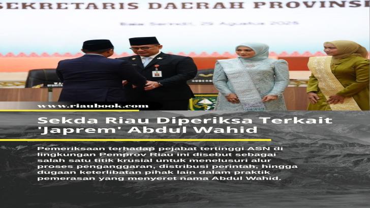 Sekda Riau Diperiksa Terkait 'Japrem' Abdul Wahid