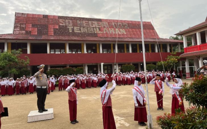 Police Goes To School, Satlantas Polres Inhil Berikan Pembekalan Tertib Lalu Lintas Usia Dini