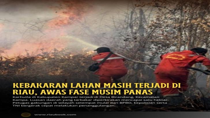 Kebakaran Lahan Masih Terjadi di Riau, Awas Fase Musim Panas