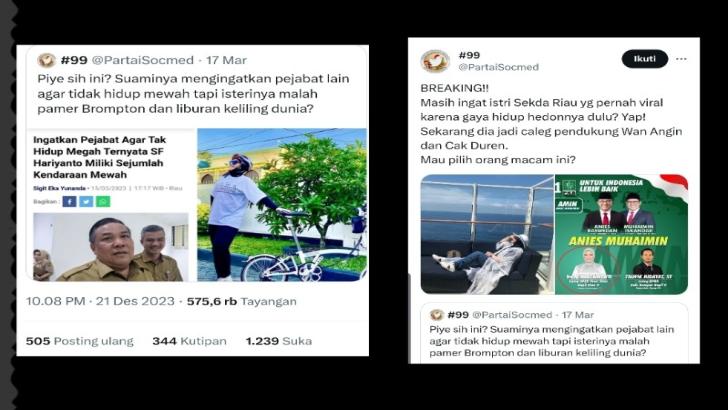 Partai Socmed Kembali Viralkan SF Hariyanto: Sekarang Isterinya Jadi Caleg Partai Pendukung Anies-Imin