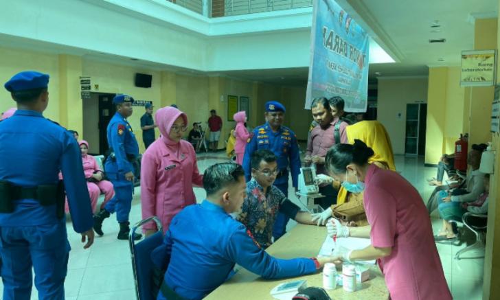 HUT Ke-74, Polairud Kepulauan Meranti Gelar Aksi Donor Darah