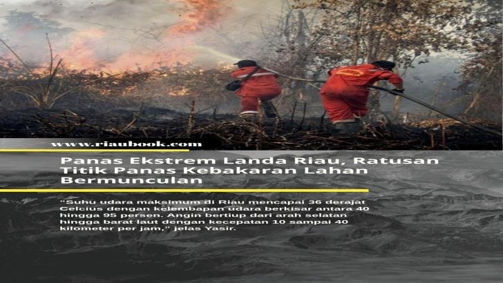 Panas Ekstrem Landa Riau, Ratusan Titik Panas Kebakaran Lahan Bermunculan