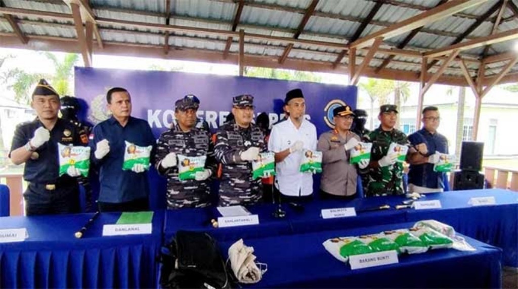 TNI Amankan 14,077 Kilogram Sabu Malaysia Diseludupkan ke Dumai