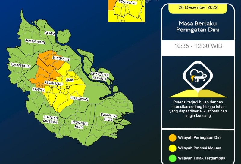 Waspadai Cuaca Ekstrem, Cek Prakiraan Cuaca Riau Hari Ini
