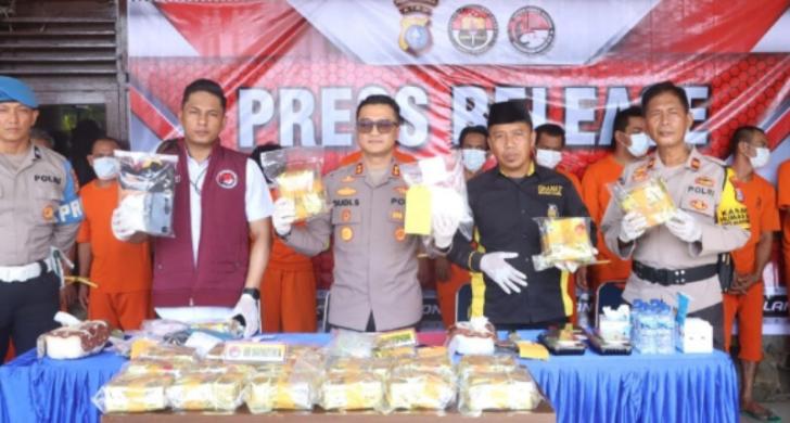 Polres Indragiri Hilir Amankan 21,8 Kilogram Sabu