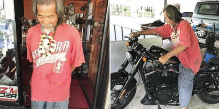 Warganet Heboh, Kakek Dikira Gembel, Beli Motor Harley