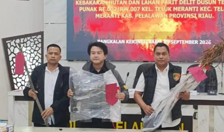 Kawasan Suaka Margasatwa Terbakar , Polres Pelalawan Tetapkan Tiga Tersangka