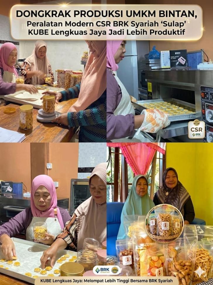 Dongkrak Produksi UMKM Bintan, Peralatan Modern CSR BRK Syariah 'Sulap' KUBE Lengkuas Jaya Jadi Lebih Produktif