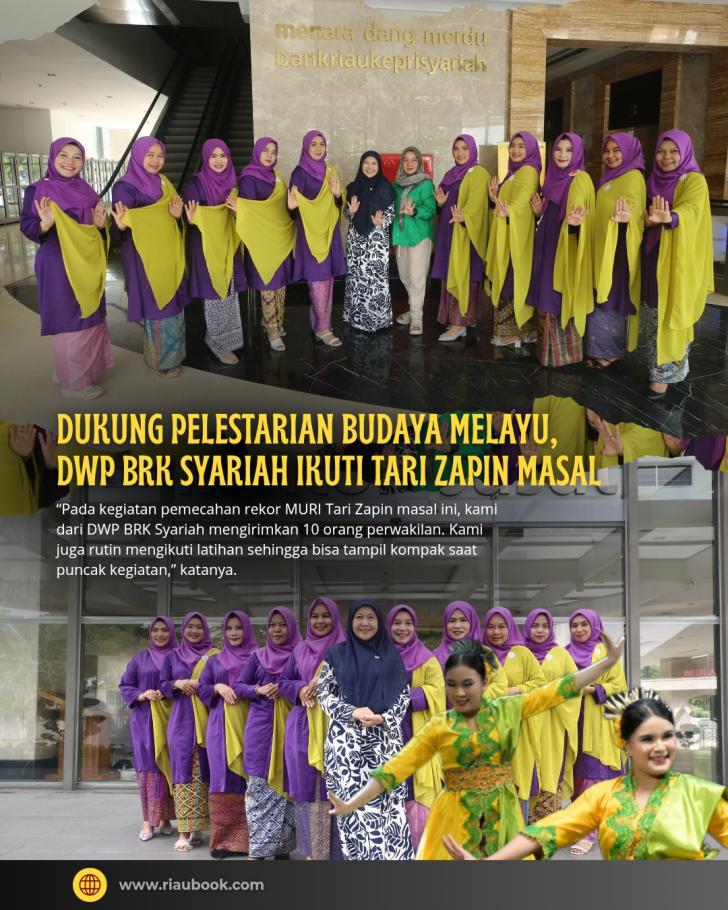Dukung Pelestarian Budaya Melayu, DWP BRK Syariah Ikuti Tari Zapin Masal