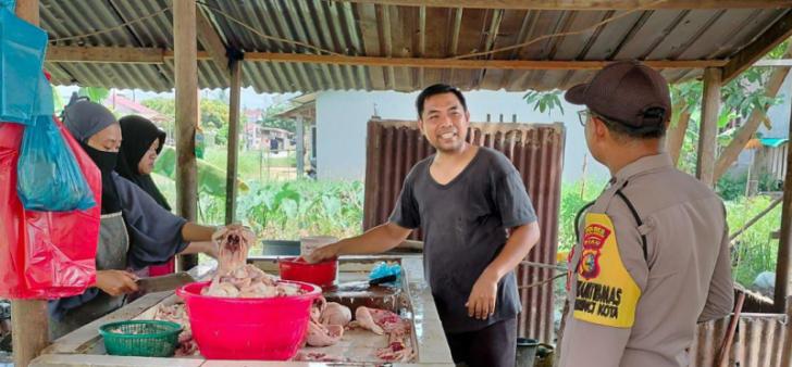 Polsek Pangkalan Kerinci Sampaikan Imbauan Kamtibmas di Tempat Keramaian Jelang Pemilu Damai
