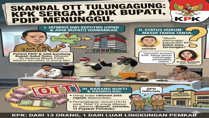 KPK Turut Ringkus Adik Bupati Tulungagung dalam OTT, PDIP Pilih Menunggu Status Hukum