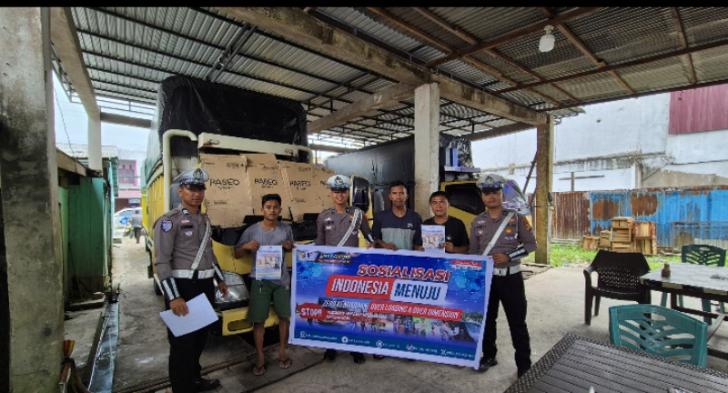 Satlantas Polres Inhil Gencarkan Sosialisasi Larangan Kendaraan Over Loading dan Over Dimensi