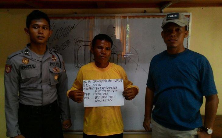Keruk Emas Sungai Kuantan, Jasriwandi tak Berkutik Ditangkap Polisi