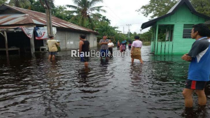 Puluhan Rumah di Dusun Baru, Bengkalis, Terendam Banjir, Sekolah Diliburkan