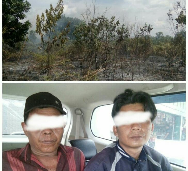 Bersihkan Lahan dengan Cara Membakar, 2 Orang Warga Sukajadi Diamankan Polisi