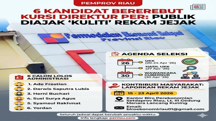 Enam Kandidat Berebut Kursi Direktur PT PER, Indra: Ini Yang Terbaik