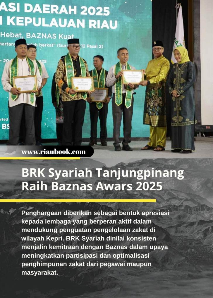 BRK Syariah Tanjungpinang Raih Baznas Awars 2025
