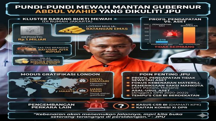 JPU Buka-Bukaan: Profil Pendapatan Tak Sesuai, Asal-Usul Emas hingga Uang Pound Sterling di Rumah Abdul Wahid Bakal Dikuliti!