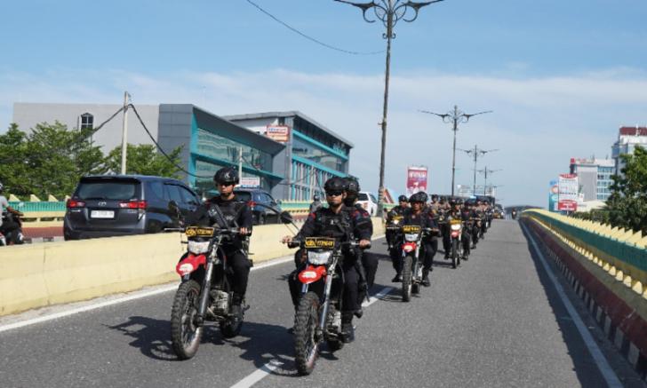 Minimalisir Kejahatan di Riau, Kepolisian Patroli Skala Besar di Ruas Jalan Protokol