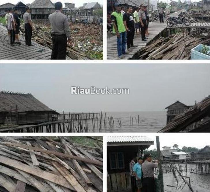 Inilah Fasilitas Umum yang Hancur Saat Gelombang Laut Hantam Meranti
