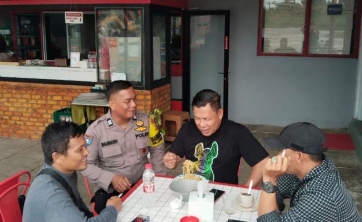 Kapolsek Rumbai Pesisir Sebarkan Pesan Kamtibmas Jelang Pemilu