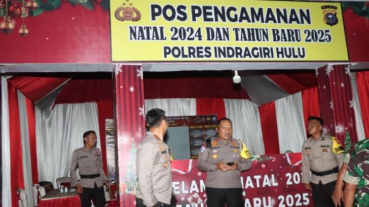 Pastikan Keamanan Masyarakat, Kapolres Inhu Tinjau Sejumlah Pos Pengamanan Nataru