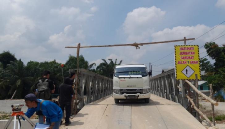 Sempat Rusak, Kini Jembatan Bailey Jalan Nelayan Pekanbaru Sudah Dapat Dilalui