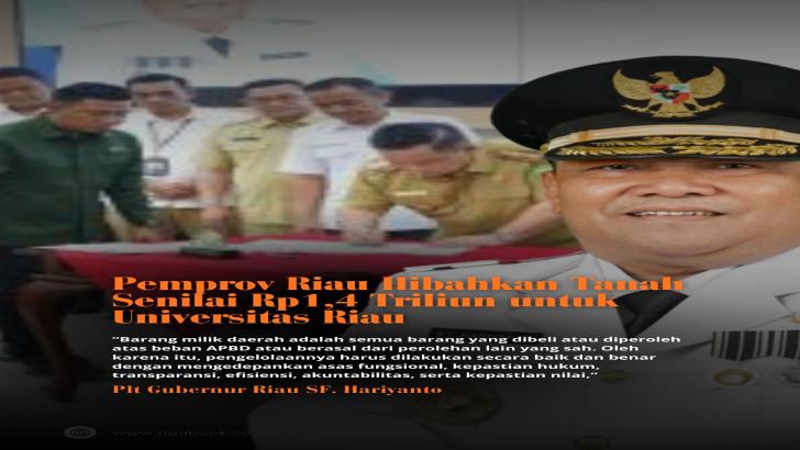 Pemprov Riau Hibahkan Tanah Senilai Rp1,4 Triliun untuk Universitas Riau