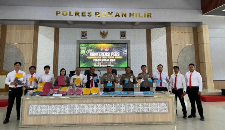Polres Rohil Ungkap 48 Kasus Narkoba, 66 Tersangka Diamankan
