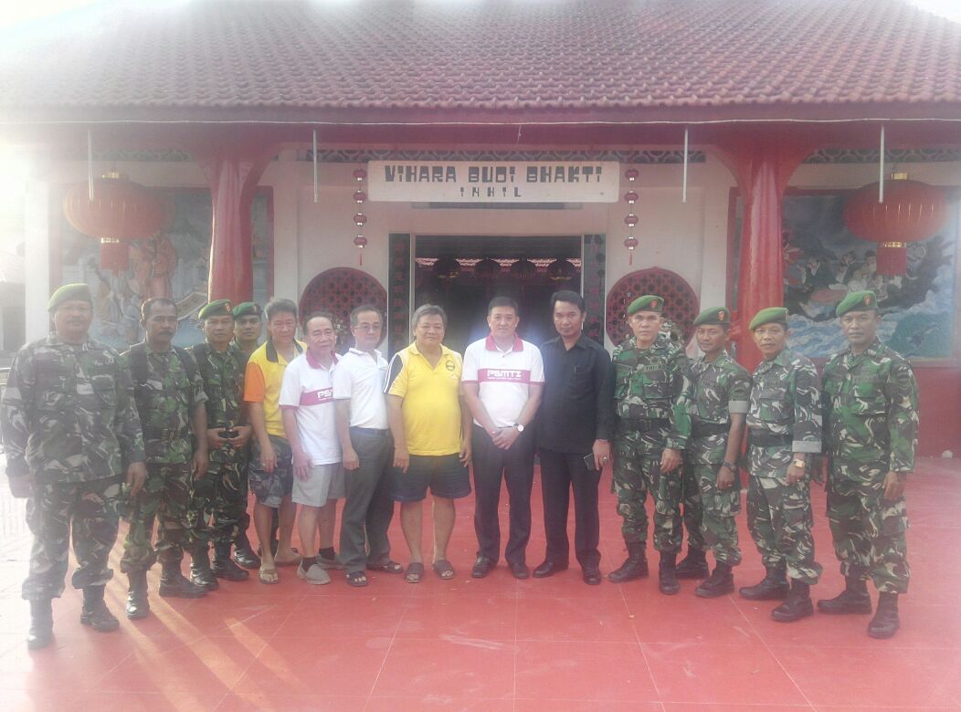 Jaga Ketentraman Umat Beragama, Koramil 01/Tembilahan Sambangi Wihara Budi Bhakti Inhil Tembilahan