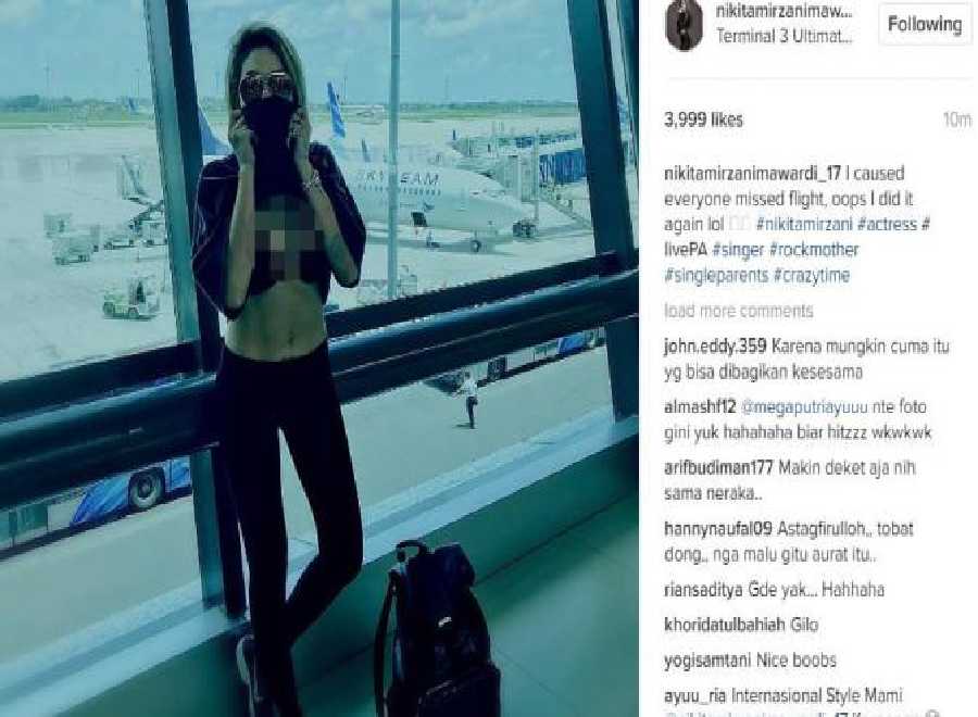 Luar Biasa, Nikita Mirzani Buka Baju di Bandara, Dadanya Kelihatan
