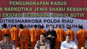 Terbesar di Riau, Polda Amankan 203 Kilogram Sabu & 404.491 Butir Ekstasi